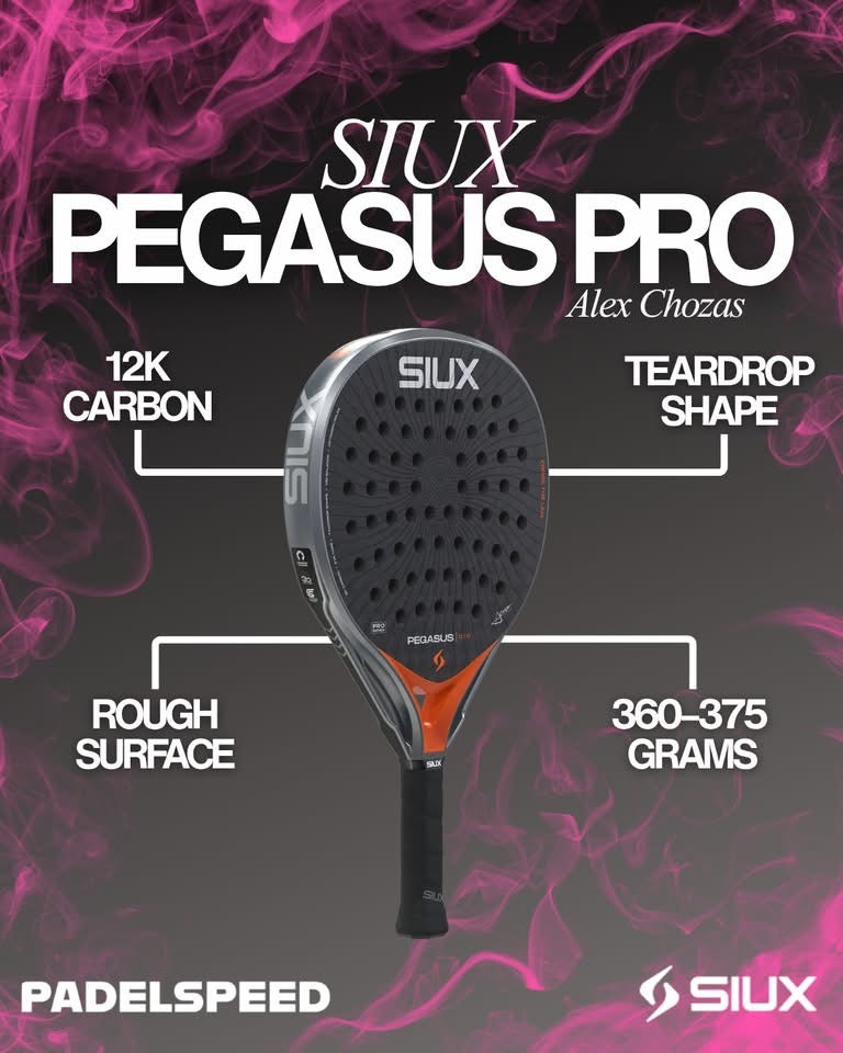 Padel Racket Siux Pegasus Pro Orange Pro by Alex Chozas (2026) - Padelspeed - UK padel and racket sports shop (Sports and outdoors, Paddle tennis)