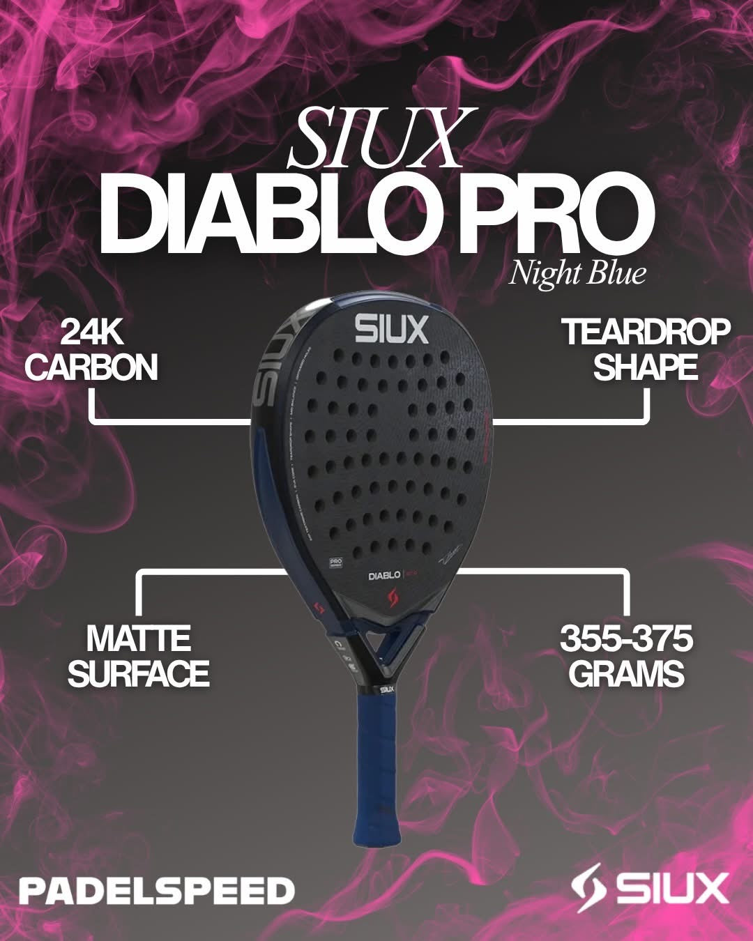 Pala de Pádel Siux Diablo Pro Night Blue (2026)