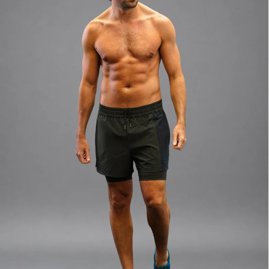 Men's Drybreak Advanced Olive Shorts (Left) - Padelspeed - UK padel and racket sports shop ()