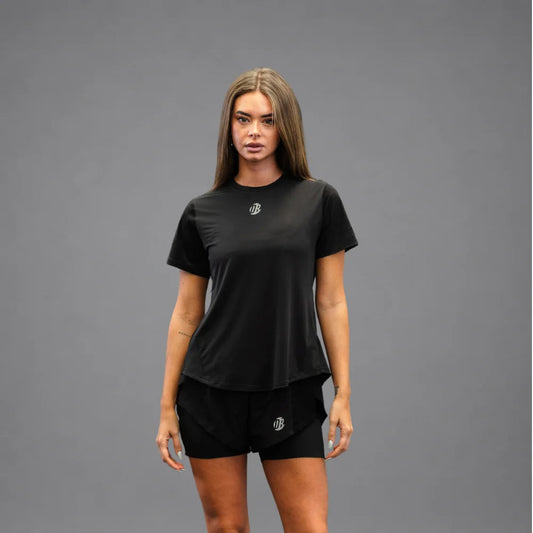 Women's Drybreak Classic Black T-Shirt - Padelspeed - UK padel and racket sports shop ()