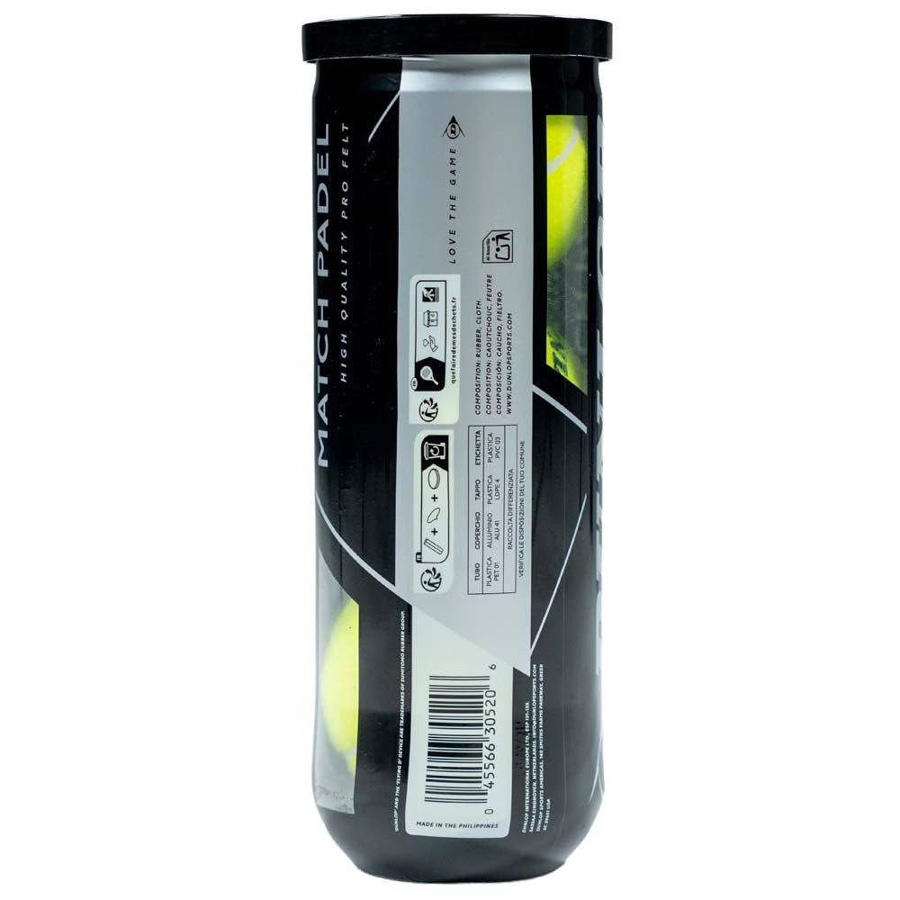 Padel Balls Dunlop Match (3 Ball Tube)