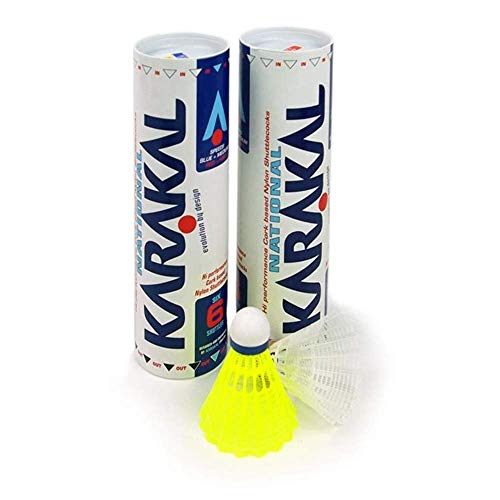 Karakal Red Fast National Badminton Shuttlecocks (Yellow, Pack of Six) - Padelspeed - UK padel and racket sports shop ()