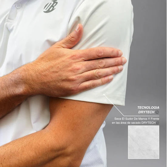 Men's Drybreak White Polo - Padelspeed - UK padel and racket sports shop ()