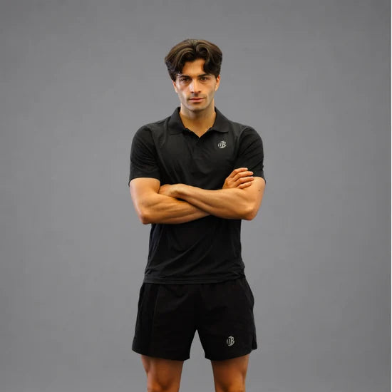 Men's Drybreak Black Polo - Padelspeed - UK padel and racket sports shop ()
