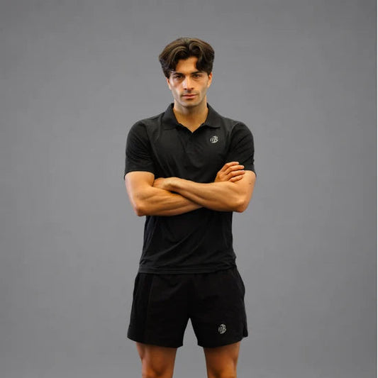 Men's Drybreak Black Polo - Padelspeed - UK padel and racket sports shop ()