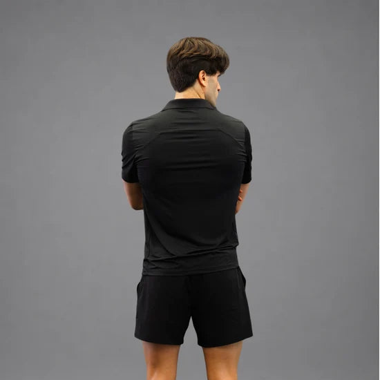 Men's Drybreak Black Polo - Padelspeed - UK padel and racket sports shop ()