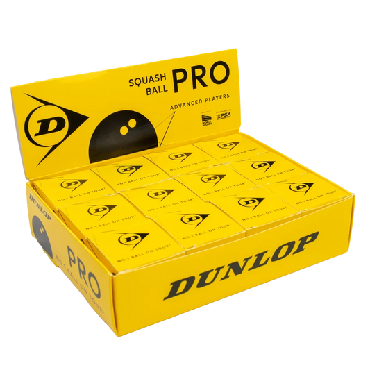 Dunlop Pro Double Yellow Dot Squash Balls (1 Dozen Box) - Padelspeed - UK padel and racket sports shop (Sports & Outdoors)
