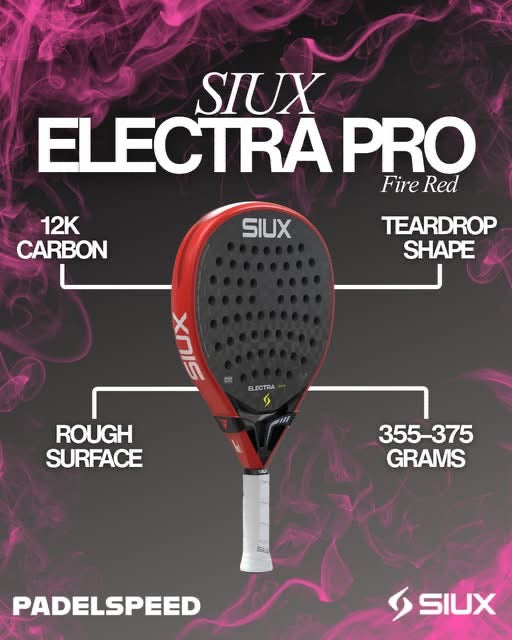 Padel Racket Siux Electra Pro Fire Red (2026) - Padelspeed - UK padel and racket sports shop (Sports and outdoors, Paddle tennis)
