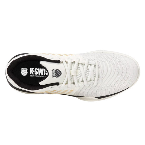 Men's Clay Tennis Shoes K-Swiss Express Light 3 (White/Gold) - Padelspeed - UK padel and racket sports shop (Shoes and accessories, Shoes)