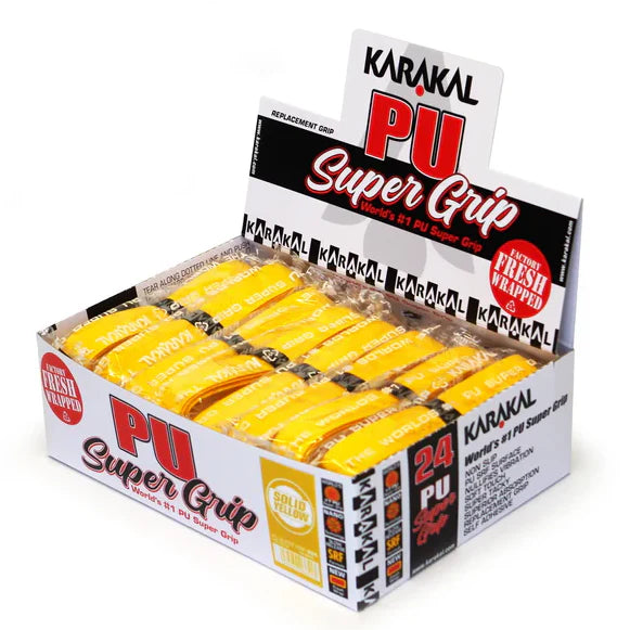 Replacement Racket Grips Karakal PU Super Grip Yellow (Box of 24) - Padelspeed - UK padel and racket sports shop (Sports & Outdoors)