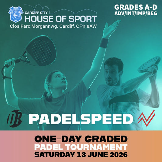 Torneio de Padel Classificado de Um Dia (13 de junho de 2026, Cardiff): Categorias A-D (Avançado a Principiante)