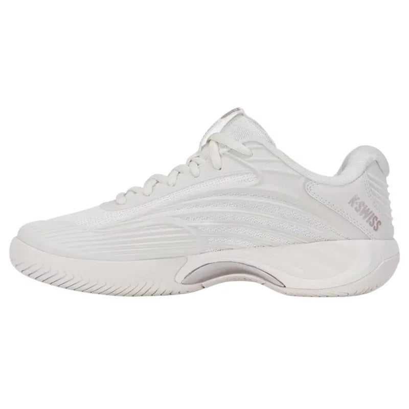 Women's Tennis Shoes K-Swiss Hypercourt Express 3 (White/Rose Gold) - Padelspeed - UK padel and racket sports shop (Shoes and accessories, Shoes)