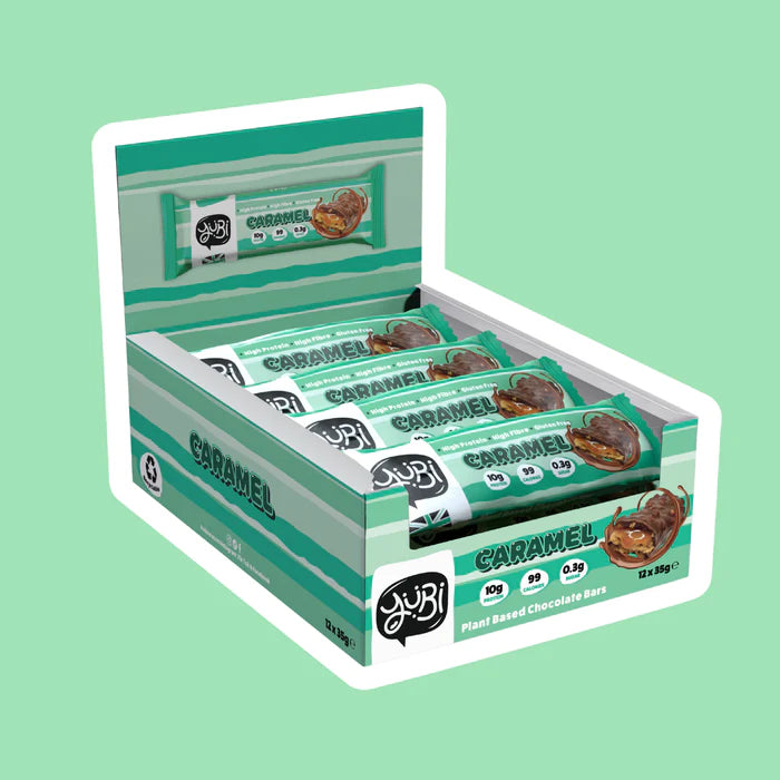 Box of 12 Protein Bars YuBi (Caramel) - Padelspeed - UK padel and racket sports shop ()