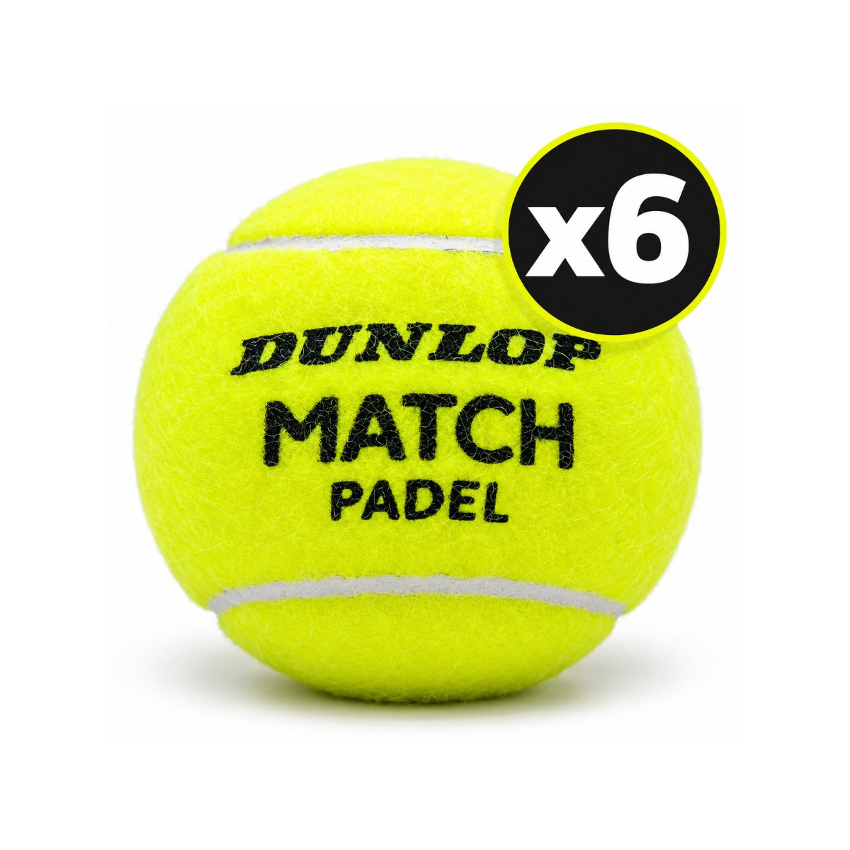 Padel Balls Dunlop Match Two Tube Pack (6 Balls)