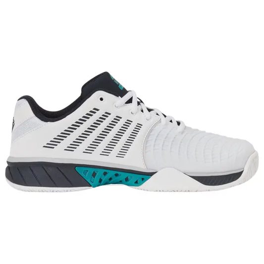 Men's Padel Shoes K-Swiss Express Light 3 (White/Carbon/Baltic) - Padelspeed - UK padel and racket sports shop (Shoes and accessories, Shoes)