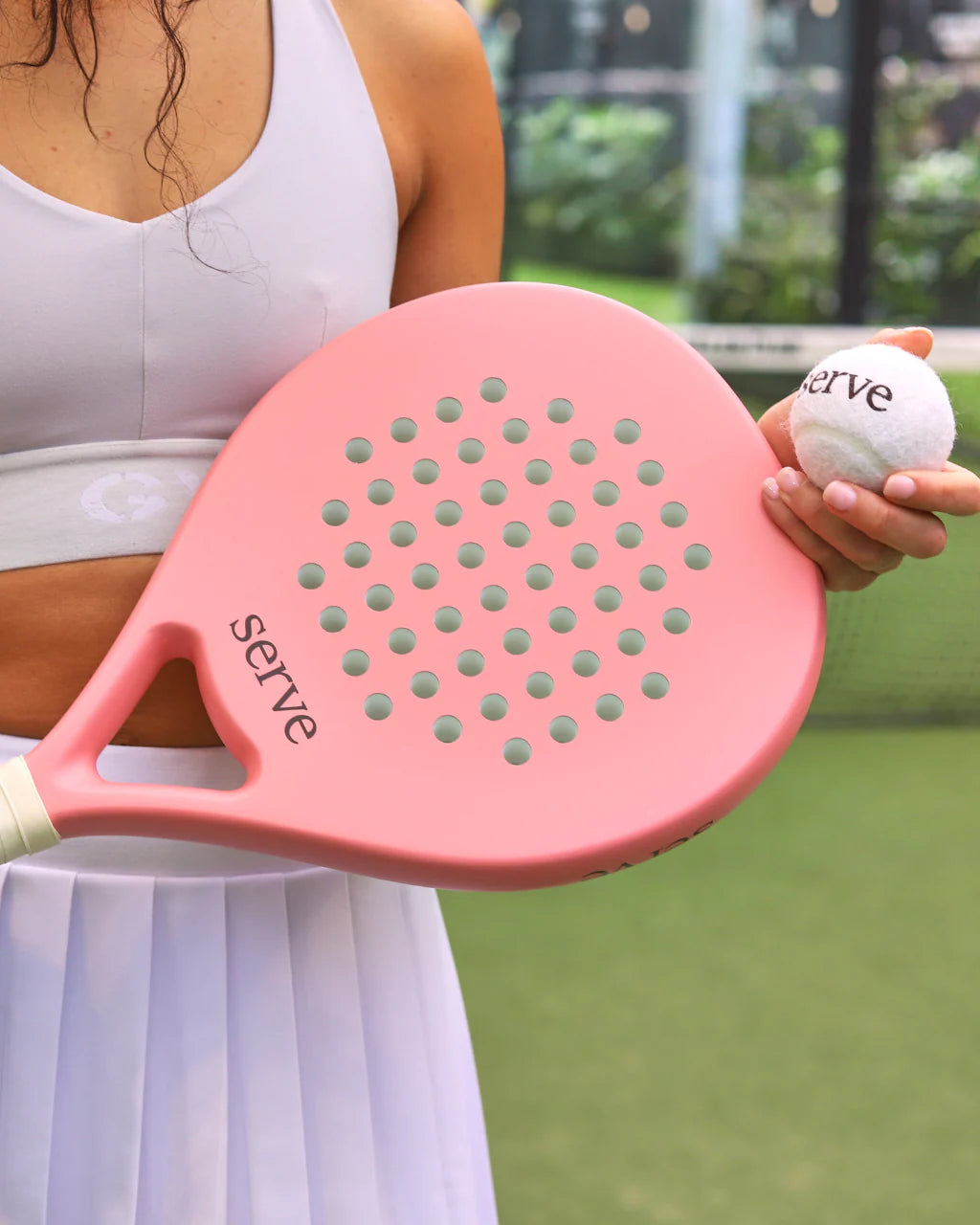 Padel Racket Serve Pastel Peach