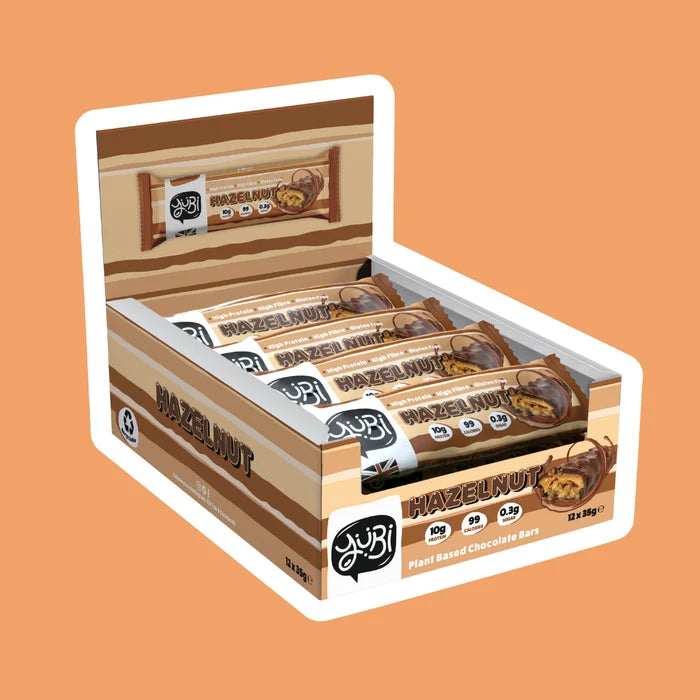Box of 12 Protein Bars YuBi (Hazelnut) - Padelspeed - UK padel and racket sports shop ()